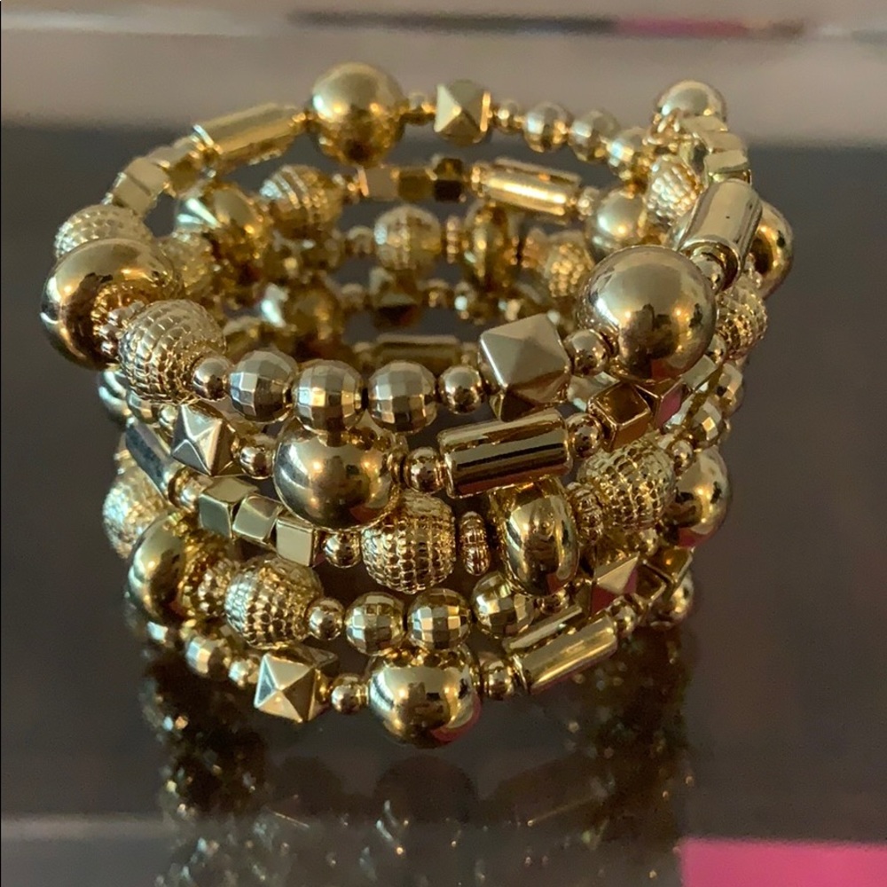 Gold Multi Shape Wrap Bracelet - image 3